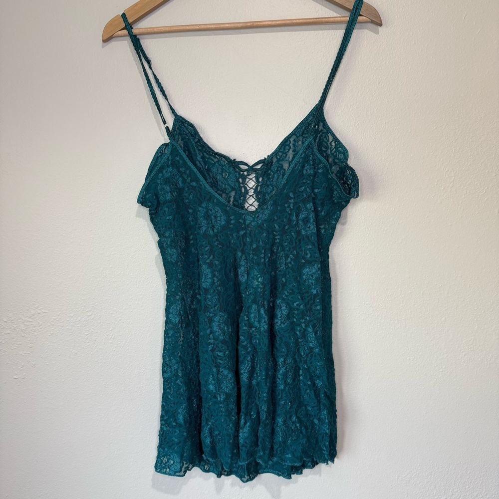 Vintage Sostanza Teal Lace Babydoll Lingerie – Size Small - Picture 3 of 6